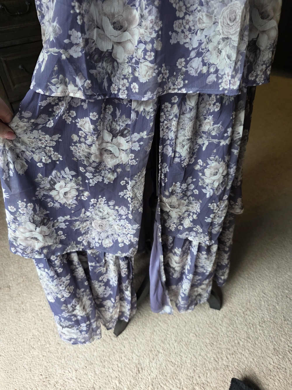 Jade by Jane Katie Floral Tiered Maxi Dress 1X NWT Cottagecore Lavender Coquette - Picture 3 of 6